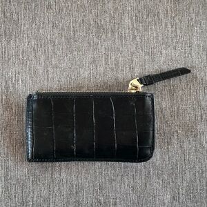 ALL SAINTS LEATHER CARD HOLDER COIN PURSE BLACK